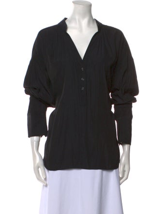 Valentino V-Neck Three-Quarter Sleeve Blouse