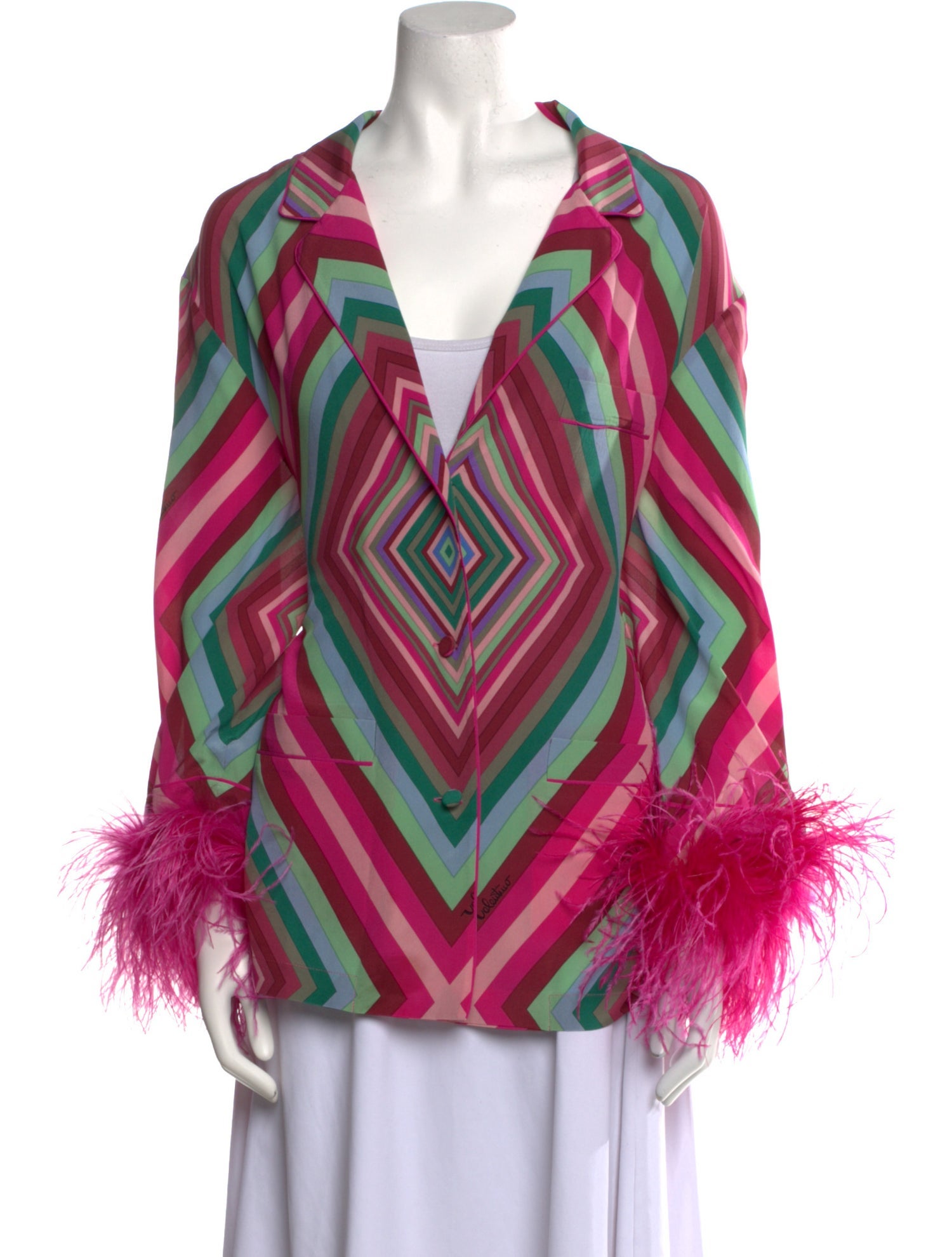 Valentino Silk Printed Button-Up Top