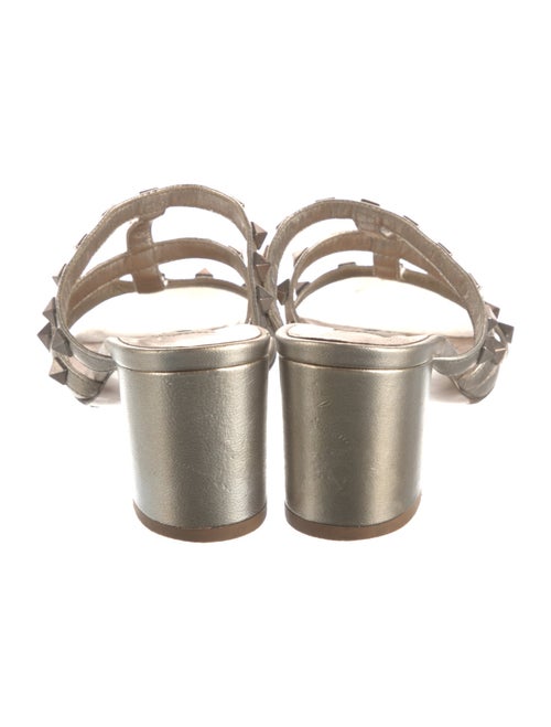 Valentino Rockstud Accents Leather Slides