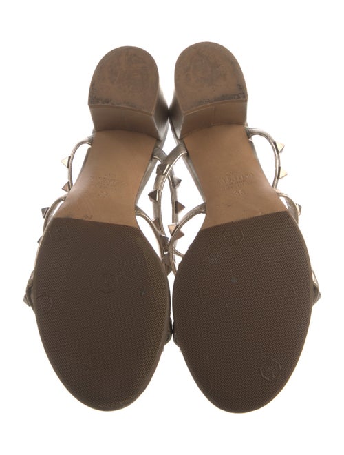 Valentino Rockstud Accents Leather Slides