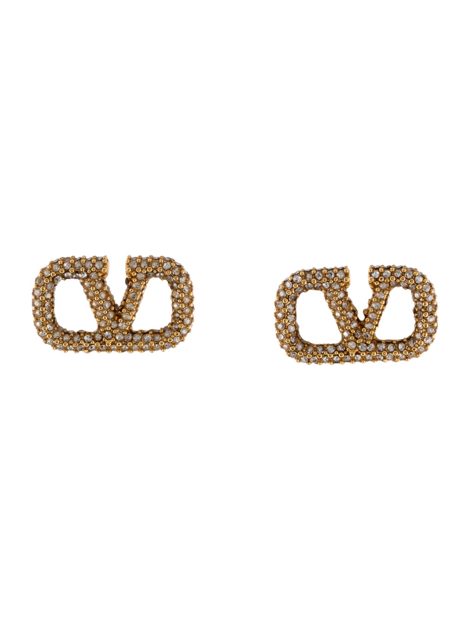Valentino Crystal VLogo Signature Stud Earrings