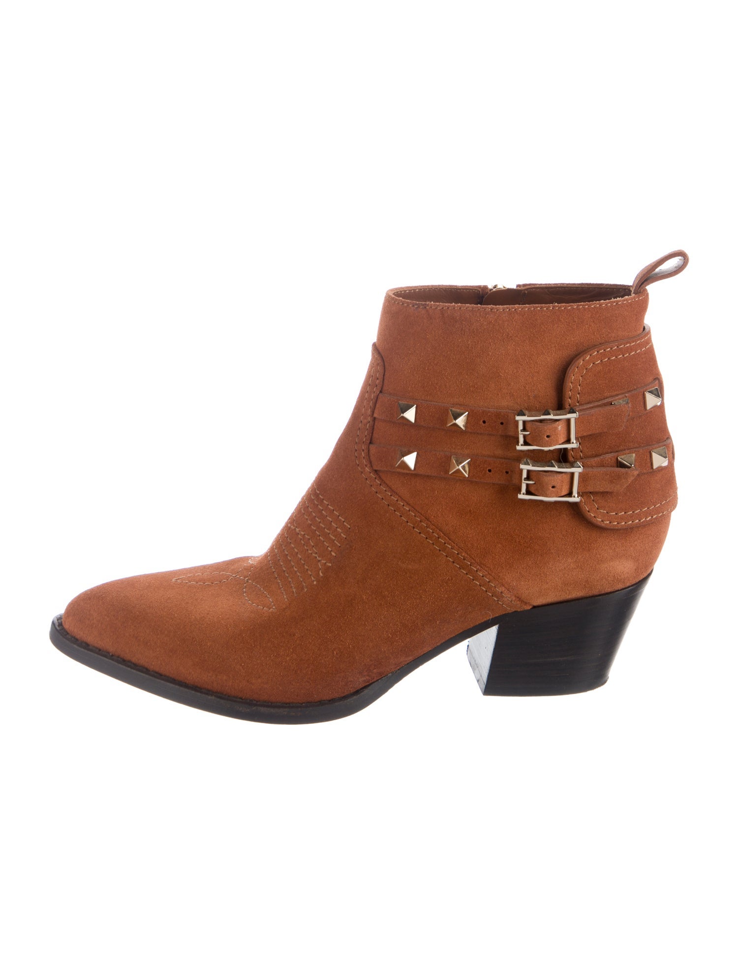 Valentino Rockstud Accents Suede Boots