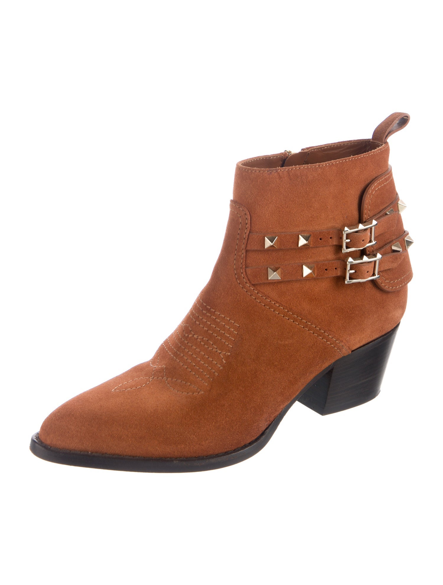 Valentino Rockstud Accents Suede Boots