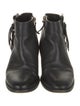 Valentino Leather Fringe Trim Accent Boots