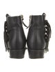 Valentino Leather Fringe Trim Accent Boots