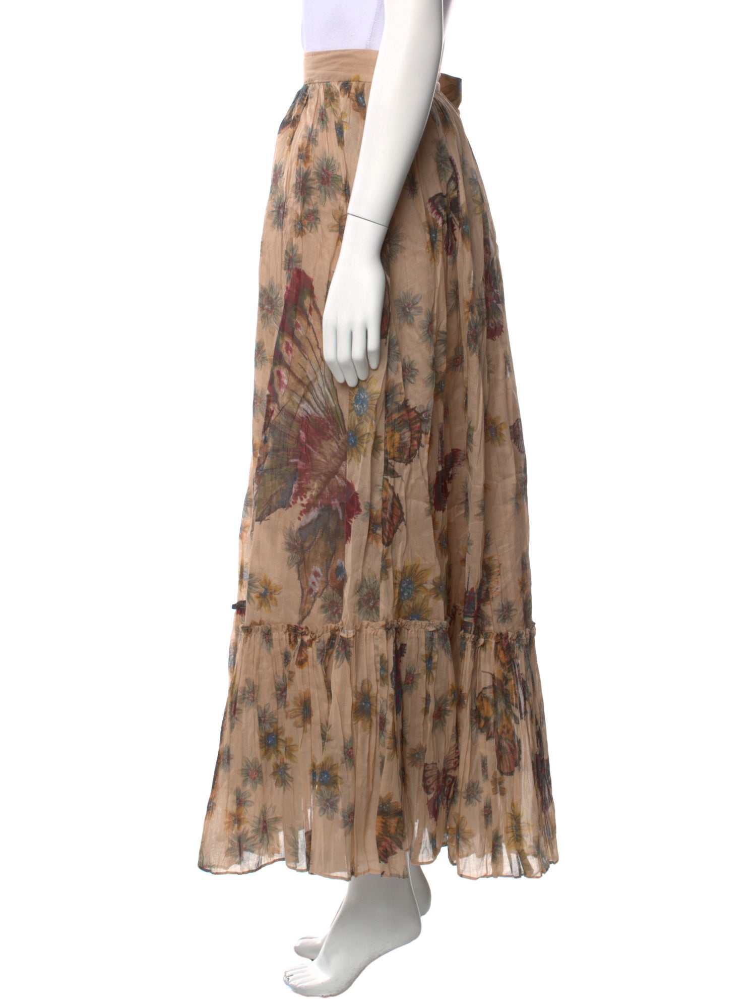 Valentino Floral Print Midi Length Skirt