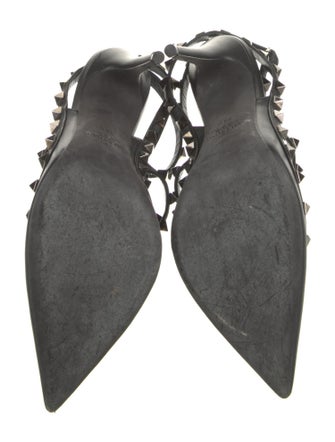 Valentino Rockstud Accents Leather T-Strap Pumps