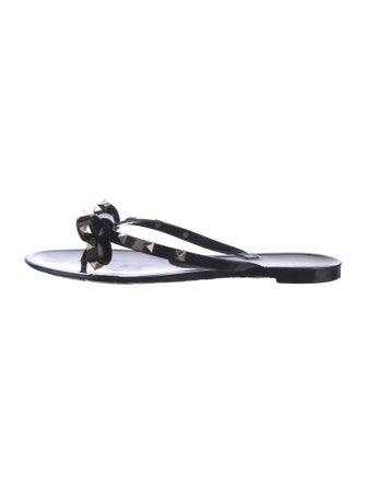 Valentino Rockstud Accents Rubber Slides