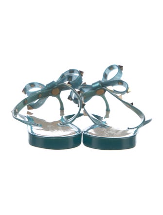 Valentino Rockstud Accents Rubber Slides