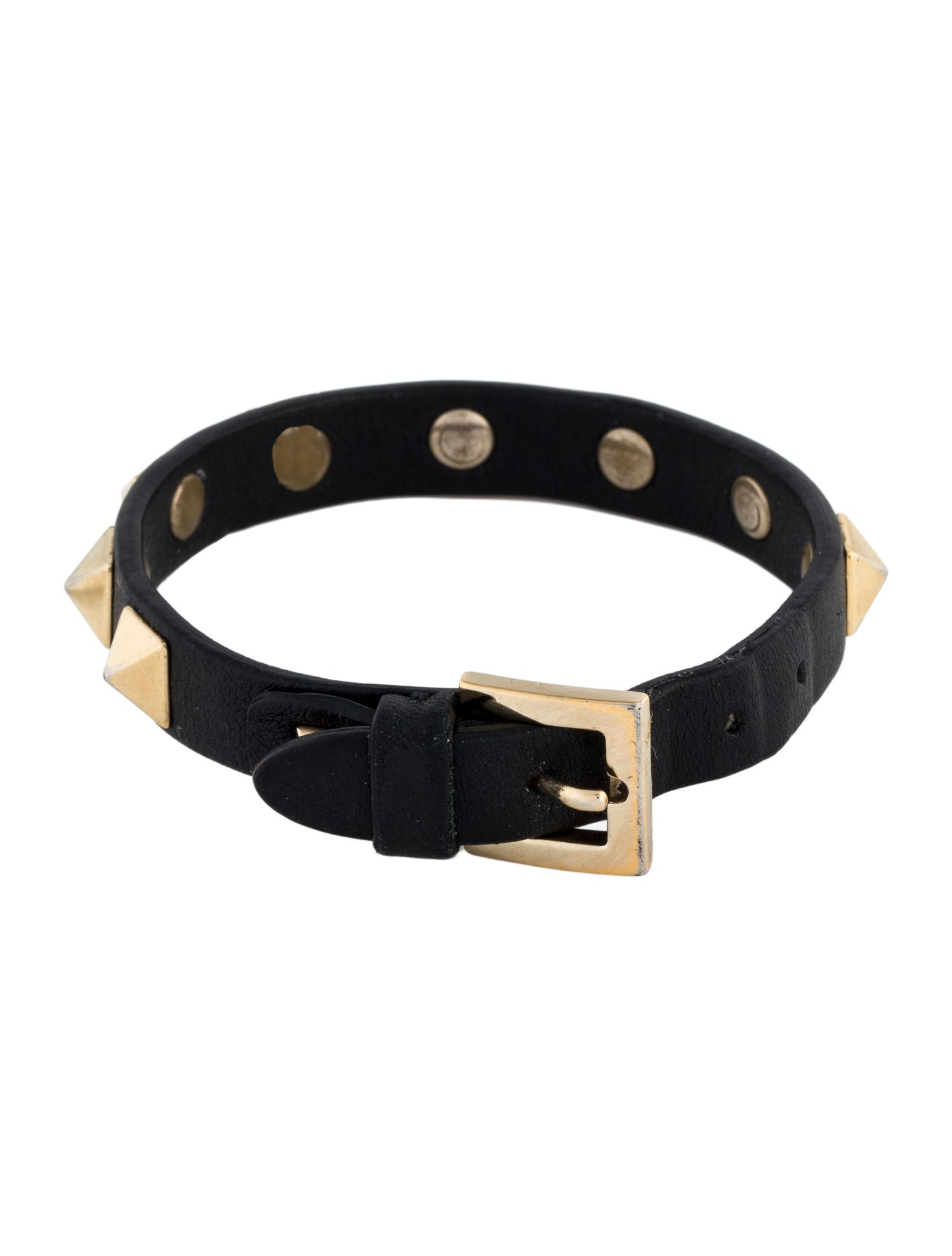 Valentino Rockstud Leather Leather Wrap Bracelet