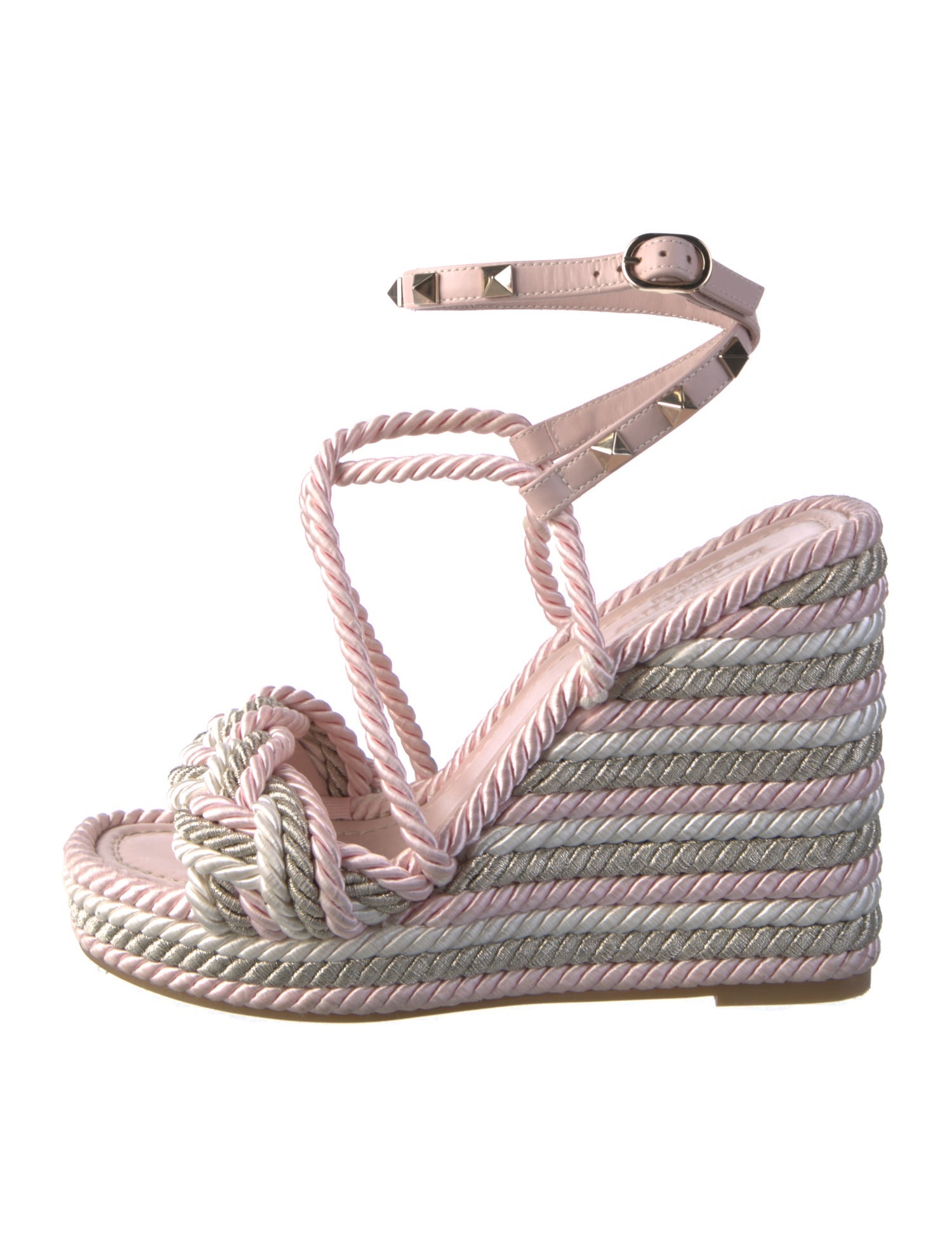 Valentino Rockstud Accents Canvas Espadrilles