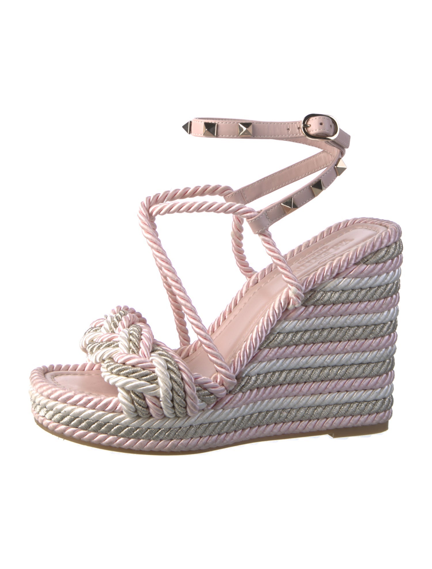 Valentino Rockstud Accents Canvas Espadrilles