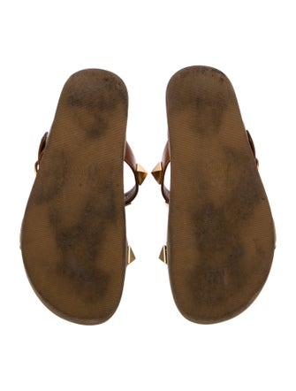 Valentino Rockstud Accents Leather Slides