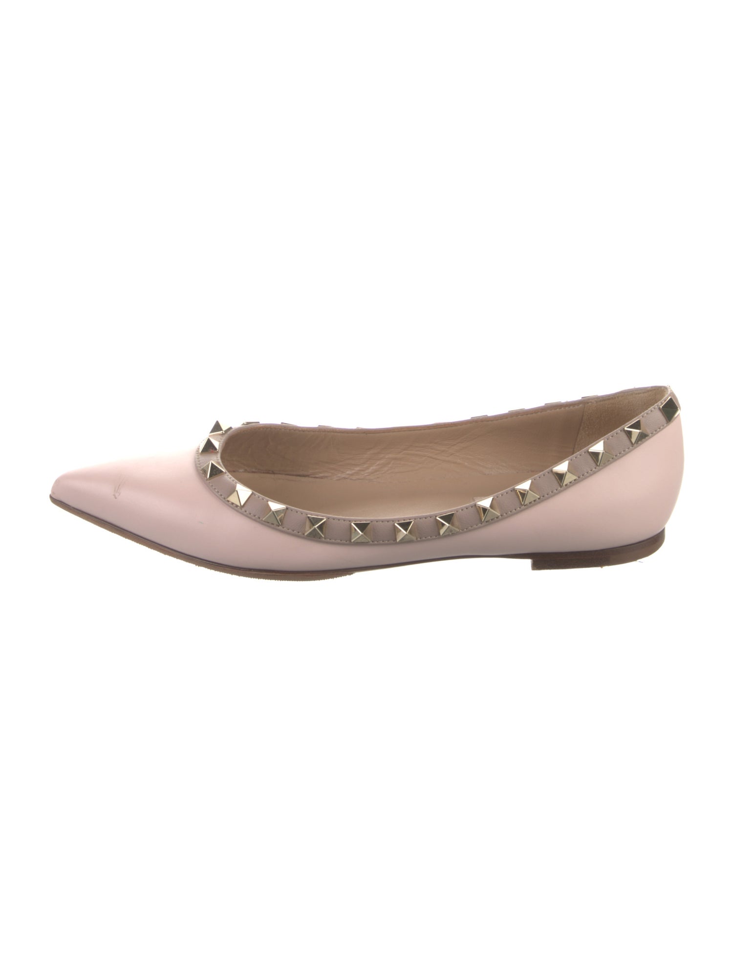 Valentino Rockstud Accents Leather Ballet Flats