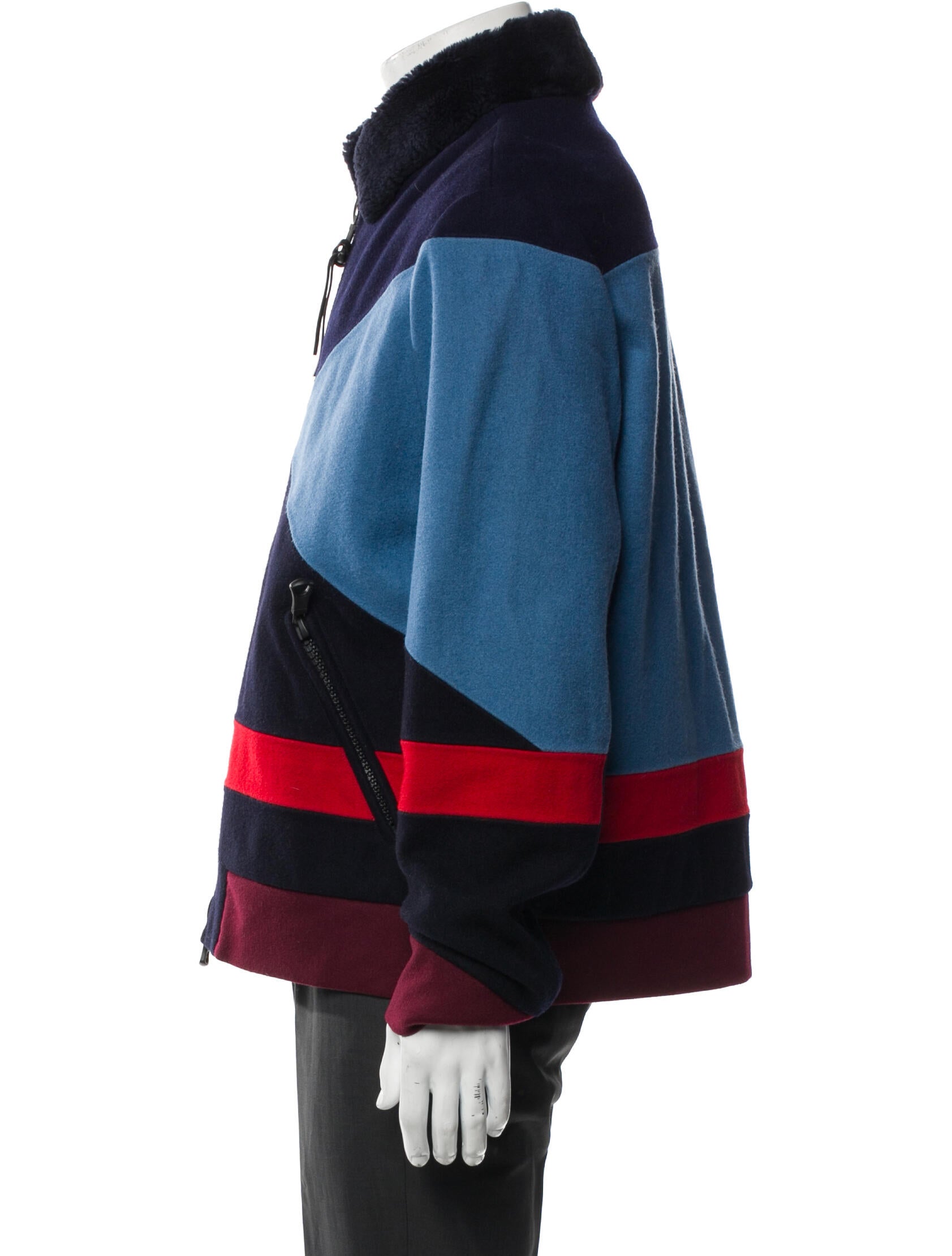 Valentino Colorblock Pattern Bomber Jacket