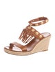 Valentino Leather Fringe Trim Accent Espadrilles