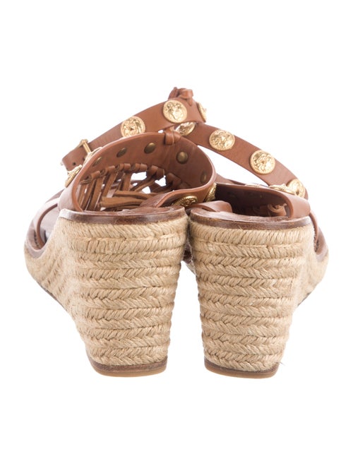 Valentino Leather Fringe Trim Accent Espadrilles