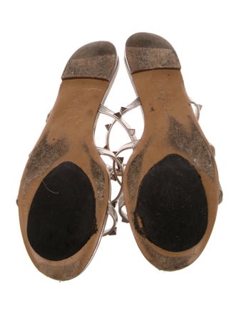 Valentino Rockstud Accents Leather Slides