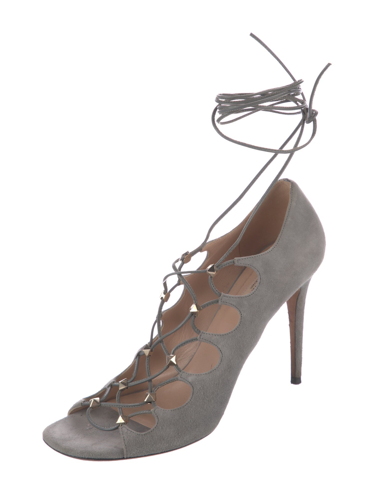 Valentino Rockstud Accents Suede Gladiator Sandals