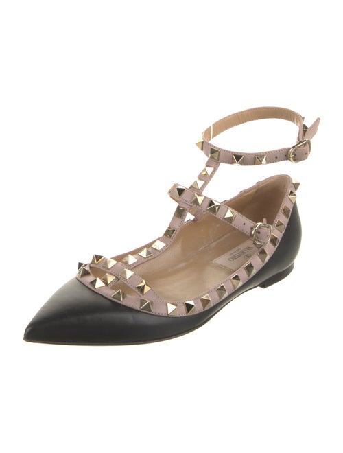 Valentino Rockstud Accents Leather Ballet Flats