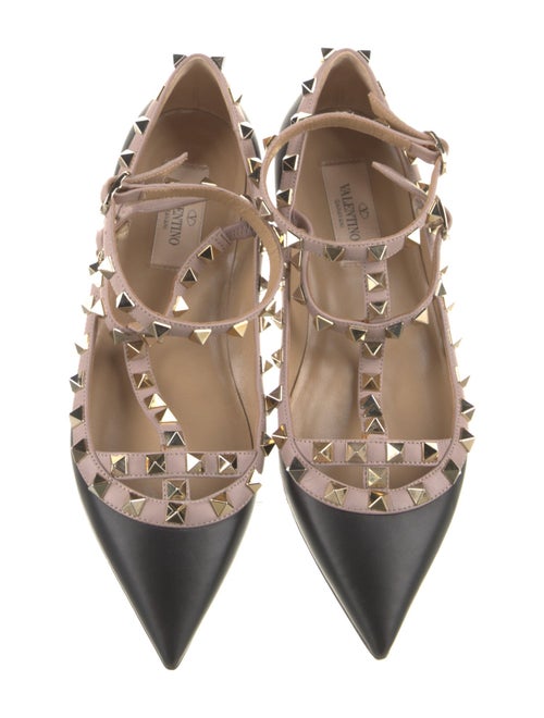 Valentino Rockstud Accents Leather Ballet Flats