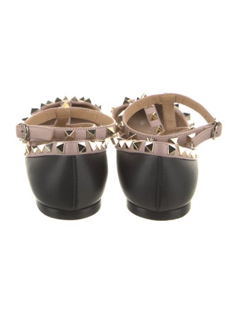 Valentino Rockstud Accents Leather Ballet Flats