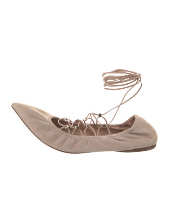 Valentino Rockstud Accents Suede Ballet Flats