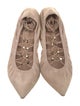 Valentino Rockstud Accents Suede Ballet Flats