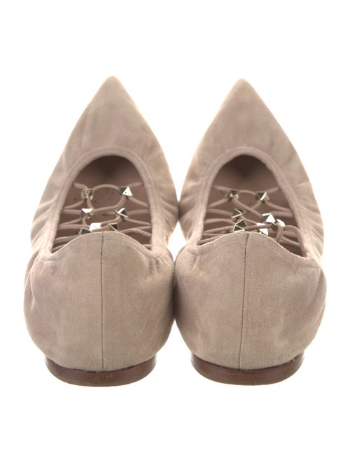 Valentino Rockstud Accents Suede Ballet Flats