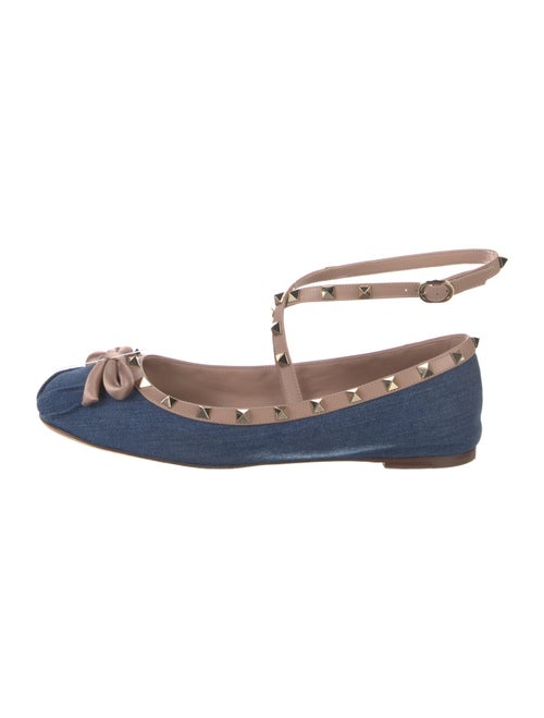Valentino Rockstud Accents Satin Flats