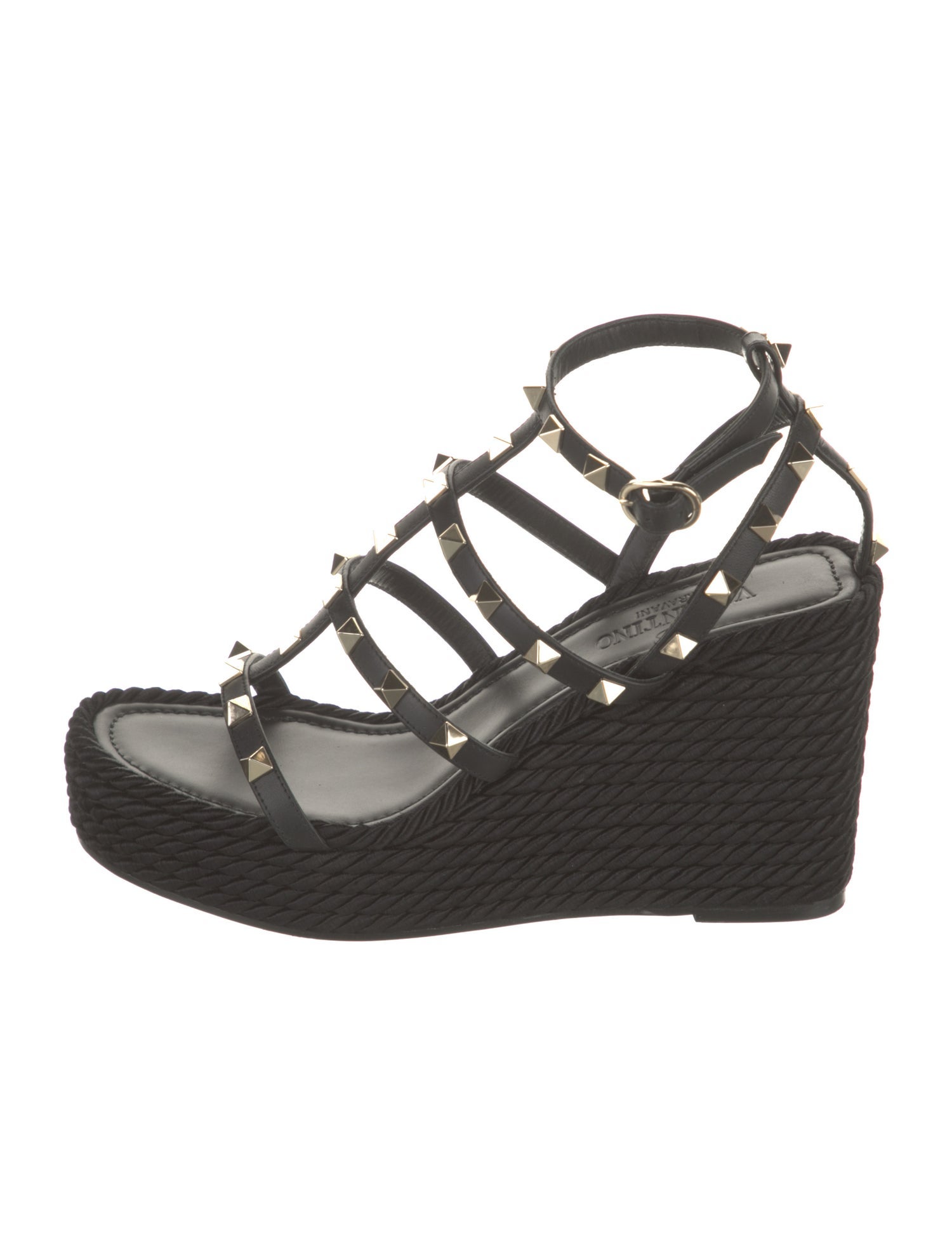 Valentino Rockstud Accents Leather Gladiator Sandals