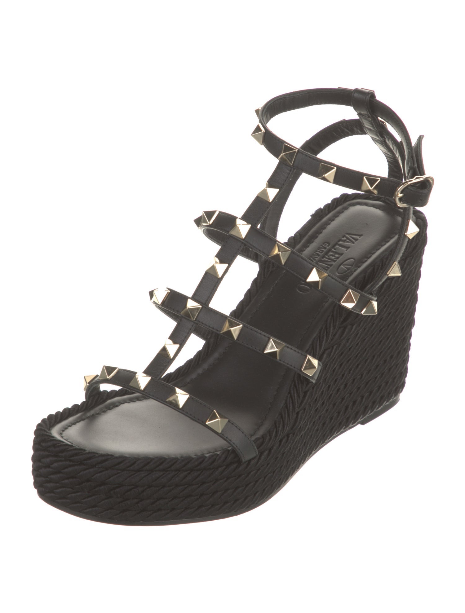 Valentino Rockstud Accents Leather Gladiator Sandals