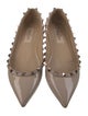 Valentino Rockstud Accents Patent Leather Ballet Flats