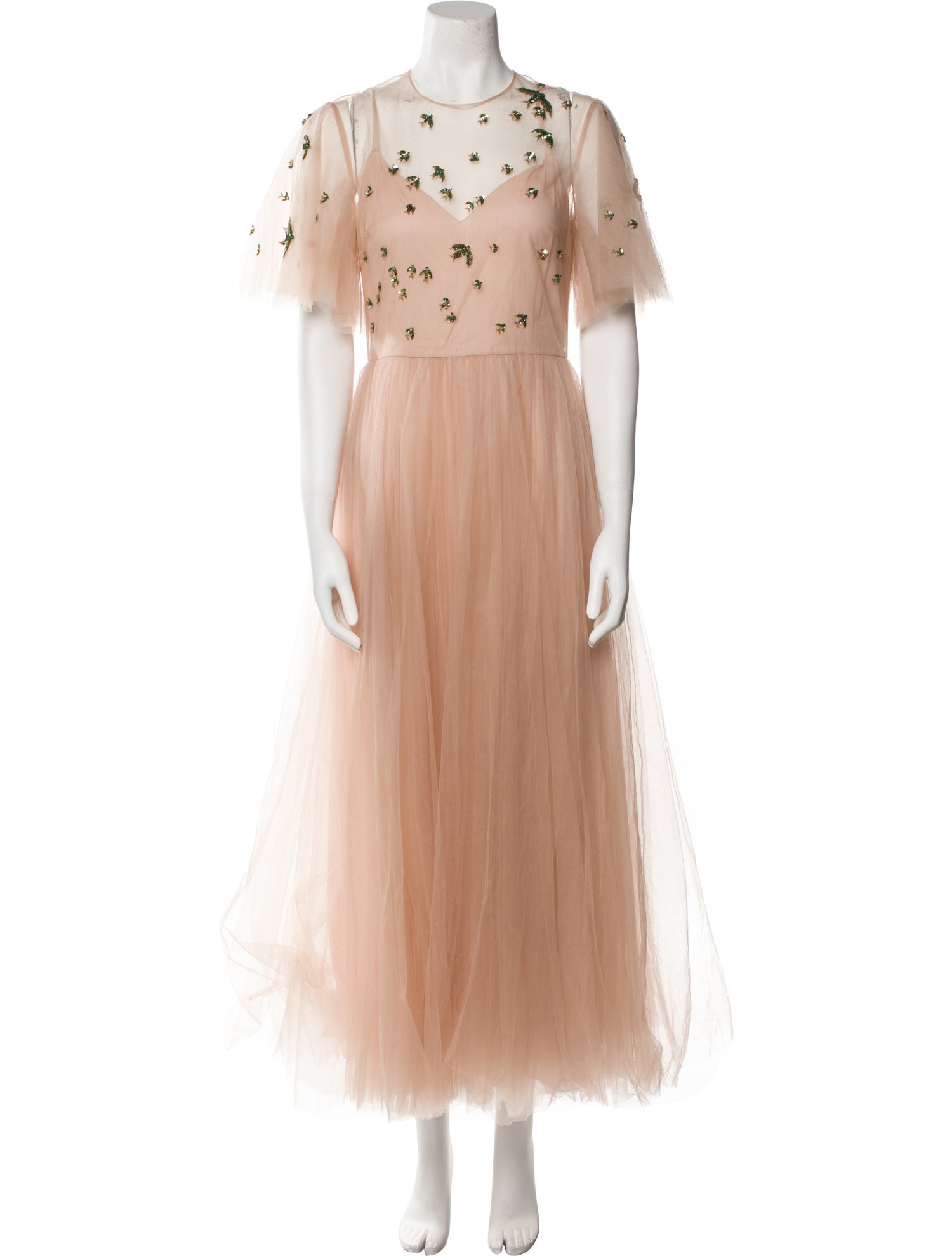 Valentino Crew Neck Long Dress