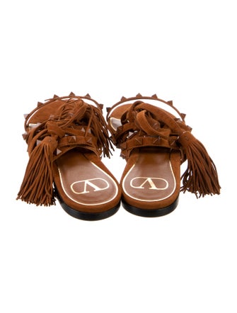 Valentino Rockstud Accents Suede Gladiator Sandals