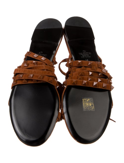 Valentino Rockstud Accents Suede Gladiator Sandals