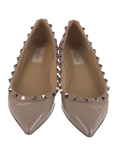 Valentino Rockstud Accents Patent Leather Ballet Flats