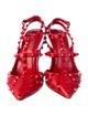 Valentino Rockstud Accents Leather T-Strap Pumps