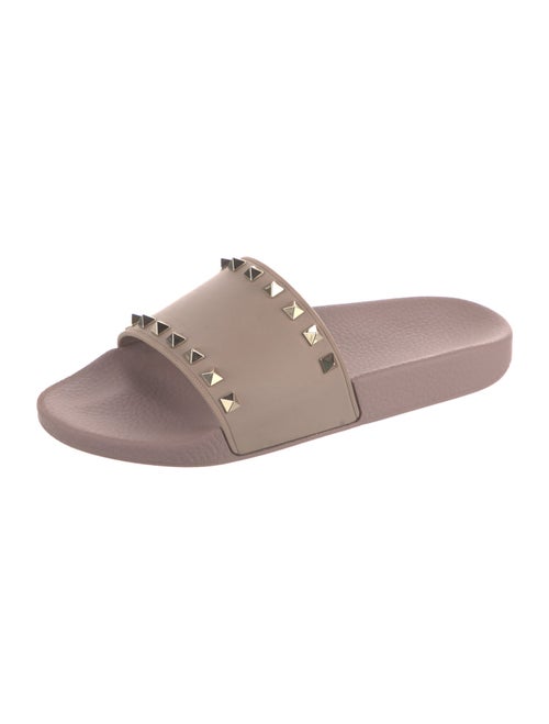 Valentino Rockstud Accents Rubber Slides