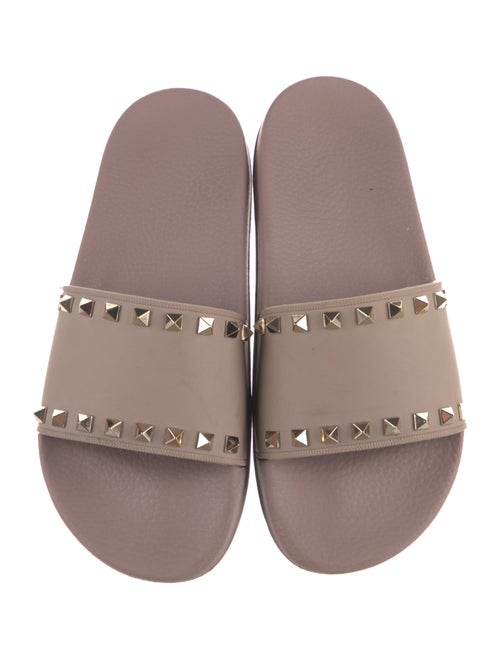 Valentino Rockstud Accents Rubber Slides