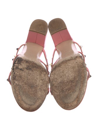 Valentino Rockstud Accents Leather Slides