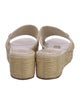 Valentino Straw Leather Trim Embellishment Slides
