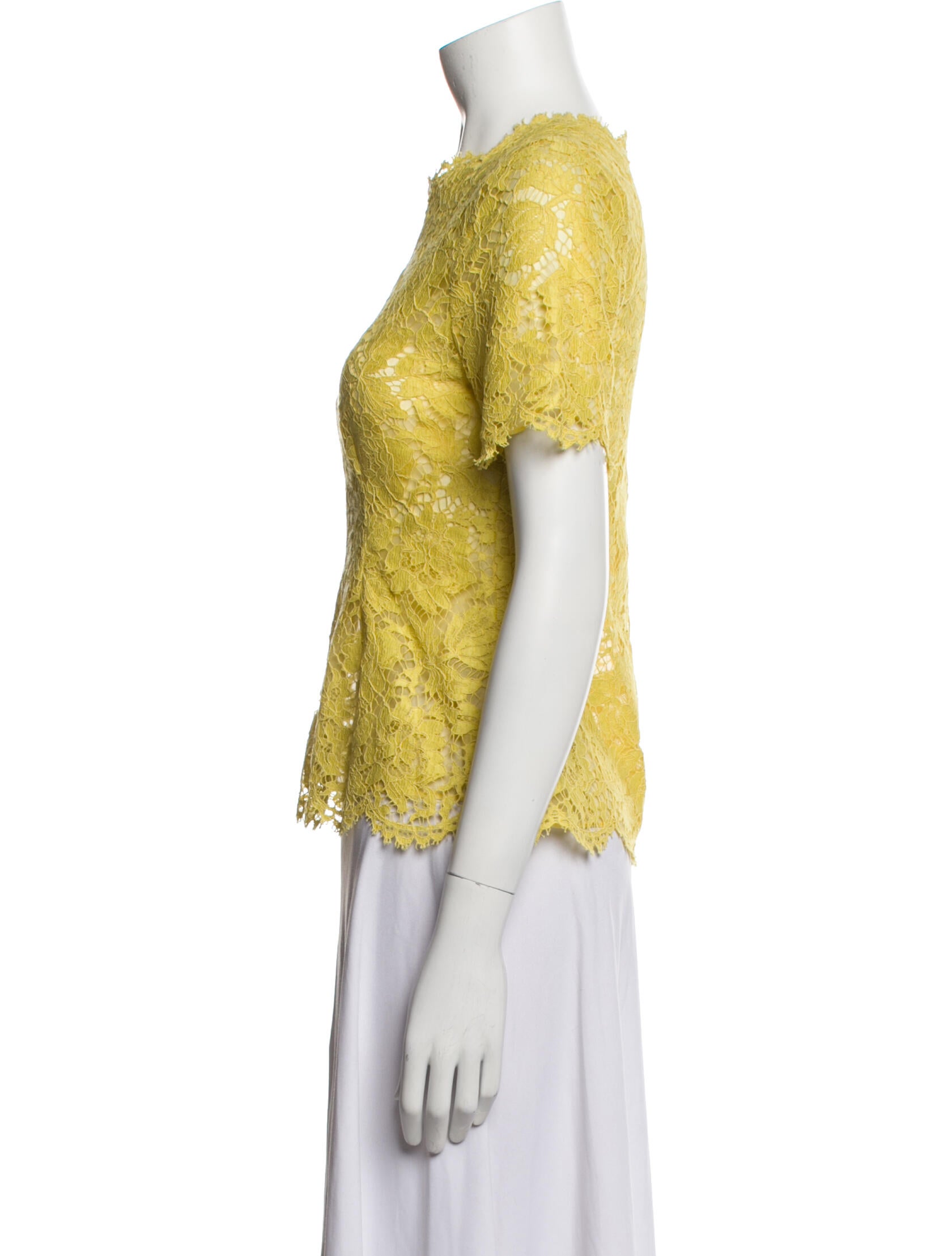 Valentino Lace Pattern Crew Neck Blouse