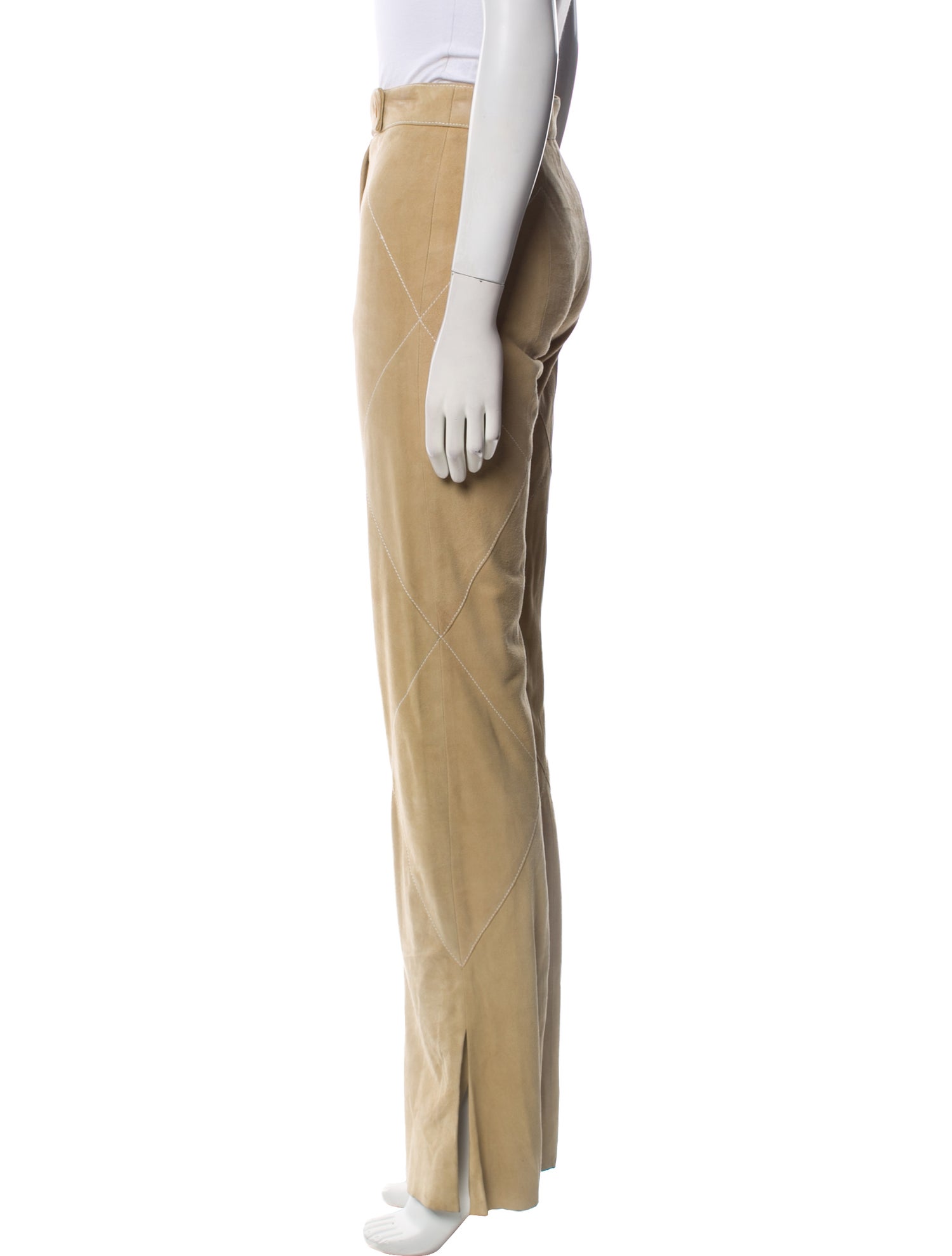 Valentino Lamb Leather Wide Leg Pants