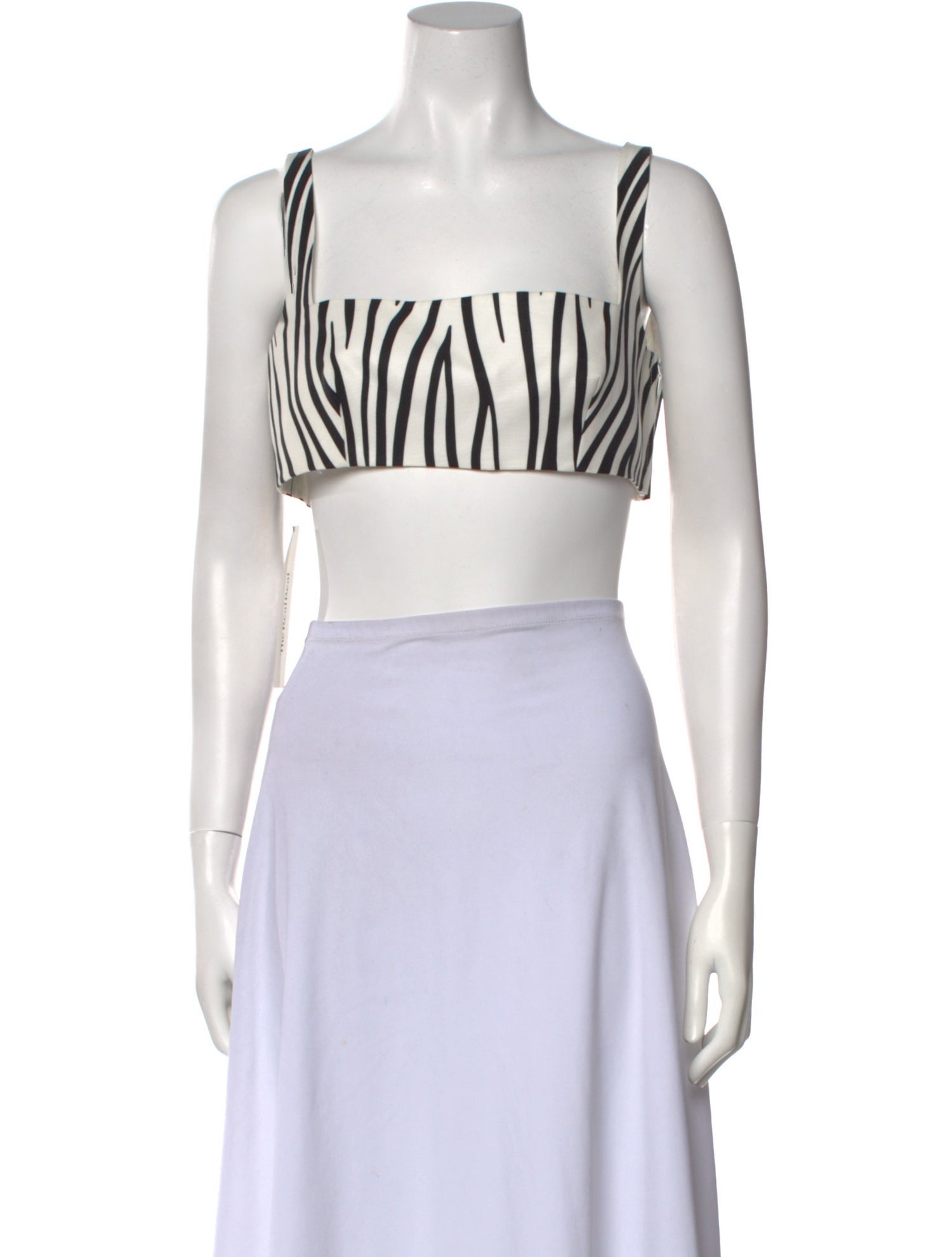 Valentino Striped Square Neckline Crop Top