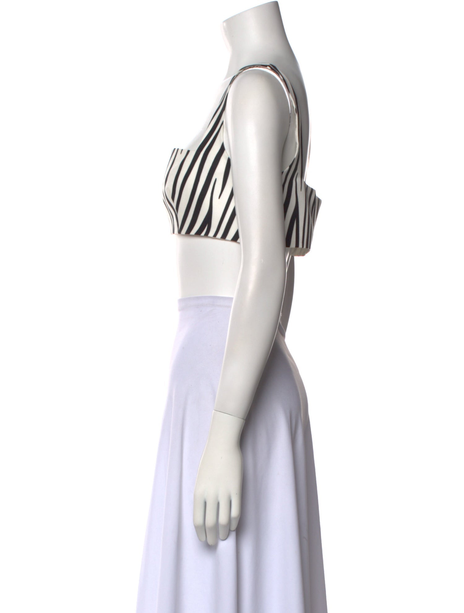 Valentino Striped Square Neckline Crop Top