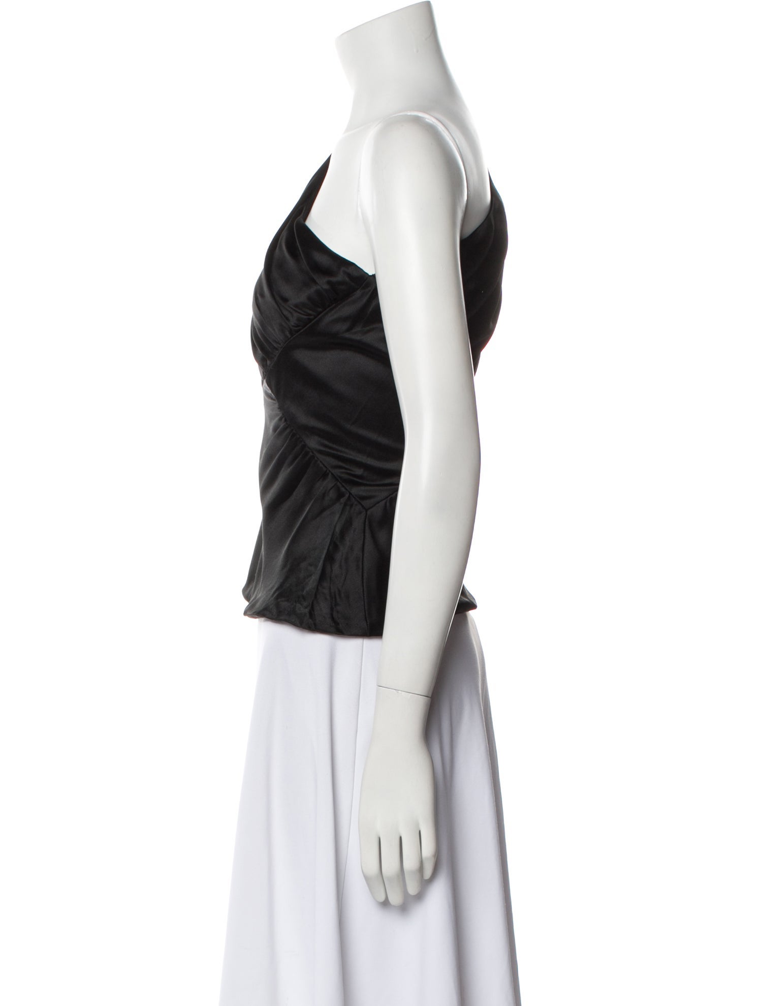 Valentino One-Shoulder Sleeveless Crop Top