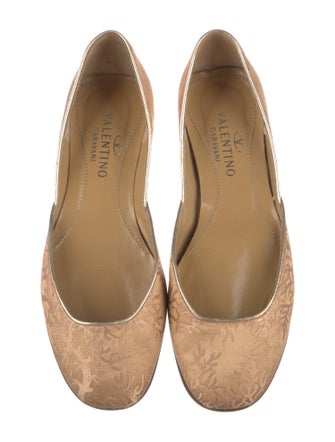 Valentino Canvas Embroidered Accent Ballet Flats