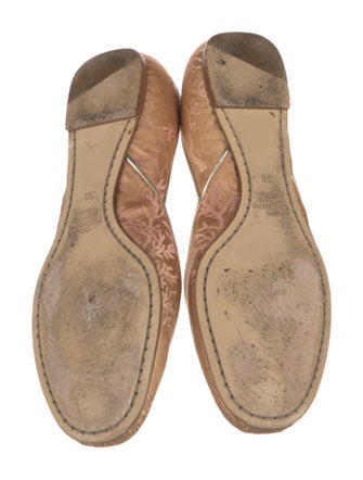 Valentino Canvas Embroidered Accent Ballet Flats