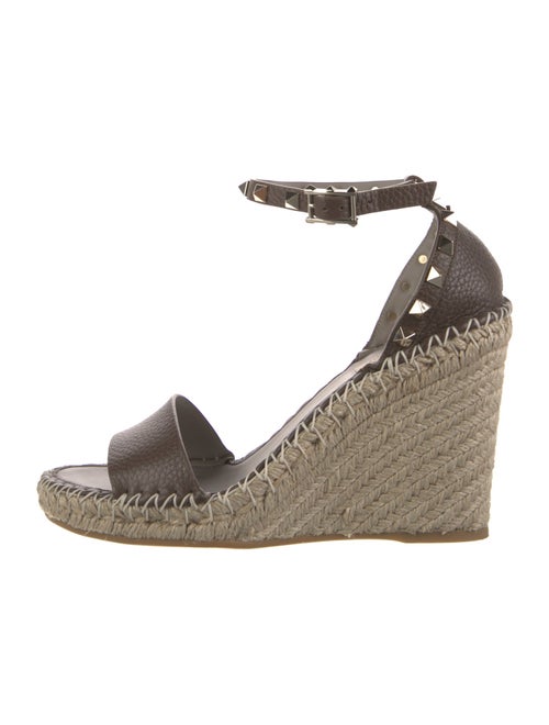 Valentino Rockstud Accents Leather Espadrilles